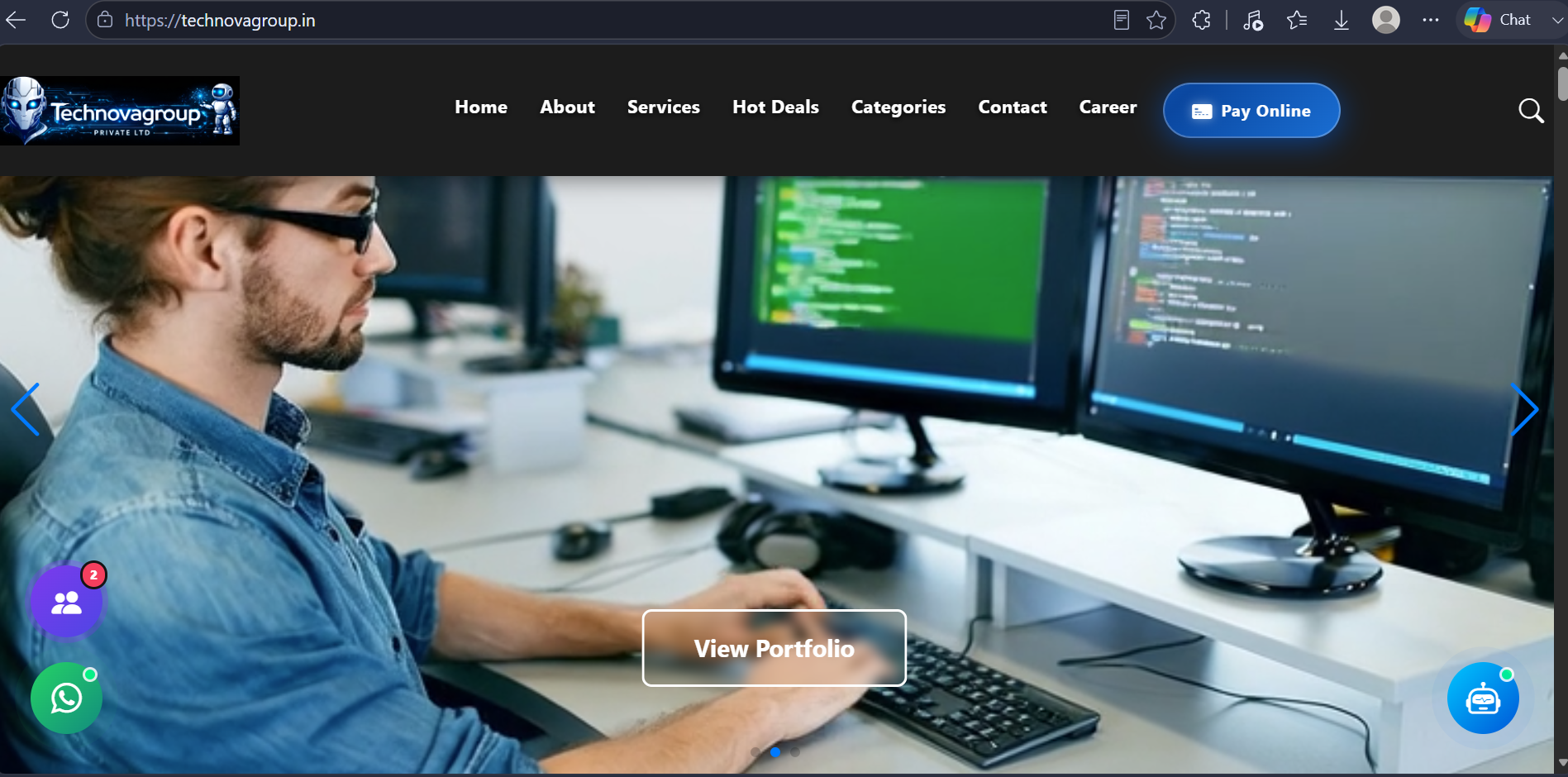 Admin panel and portal dashboard screenshot